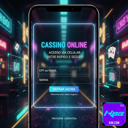 Suporte no celular da k8b.com com acesso seguro